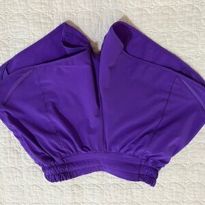 Purple Hotty hot lululemon low rise, 4” inseam.